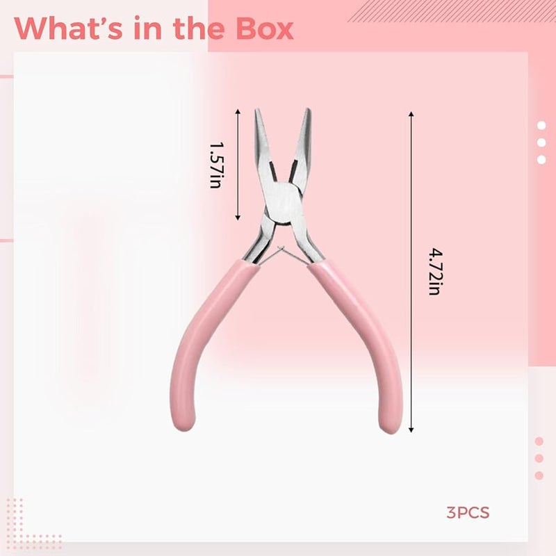 3 Pcs Steel Jewelry Pliers Tools Kit for Jewelry Making Wiring and Repair - Image 3